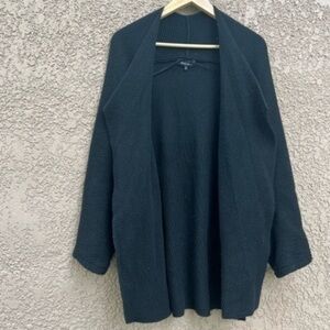 Lafayette 148 Wool Sweater Womens Size Small Open‎ Front Cardigan Black